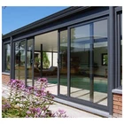 Glass Door Double Tempered Glass AS2047 Australia Standard Large Glass Panels Design Aluminum Sliding Patio Door