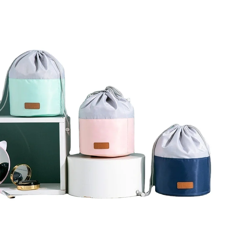Portable Travel Makeup Bag Waterproof Polyester300D Cylinder Drawstring Cosmetic Bag, Black, gray,green, blue, pink
Portable Travel Makeup Bag Waterproof Polyester300D Cylinder Drawstring Cosmetic Bag, Black, gray,green, blue, pink