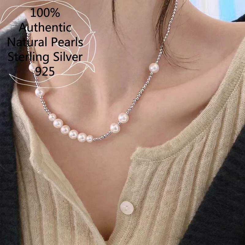 Korean collarbone choker fresh water pearl Designer Handmade 925 sterling silver Beads Jewellery Necklace For Women Gift 
Korean collarbone choker fresh water pearl Designer Handmade 925 sterling silver Beads Jewellery Necklace For Women Gift