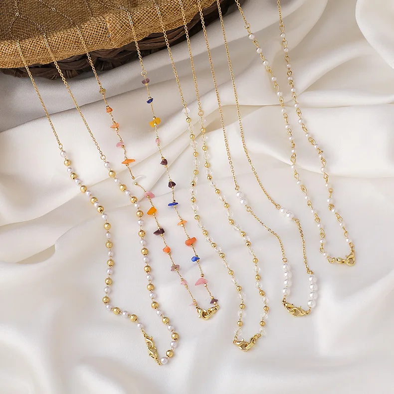 Fashion anti loss chic necklace pearl colorful crystal jewelry glasses chain wholesale accessories
Fashion anti loss chic necklace pearl colorful crystal jewelry glasses chain wholesale accessories