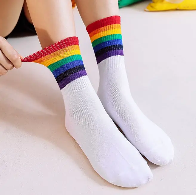 2019 Wholesale Japan Rainbow Socks Absorbent Girls Black White Stripes Socks for School, 6 colors as photo
2019 Wholesale Japan Rainbow Socks Absorbent Girls Black White Stripes Socks for School, 6 colors as photo