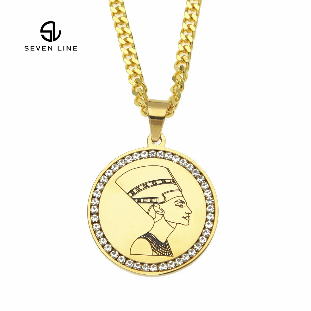 Hip-Hop Stainless Steel Round Military Brand Egyptian Queen Nafti Same Pendant For Men And Women
Hip-Hop Stainless Steel Round Military Brand Egyptian Queen Nafti Same Pendant For Men And Women