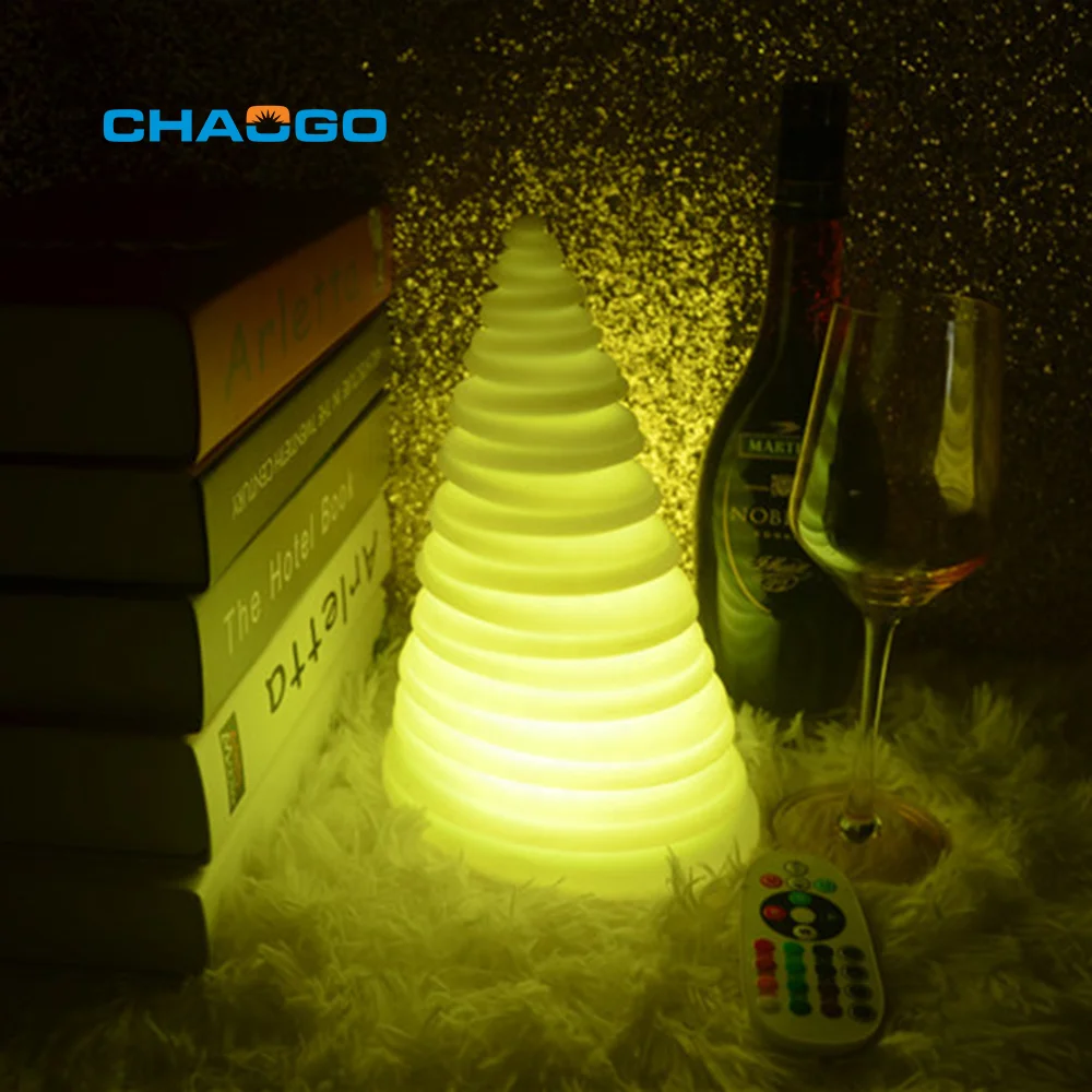 Remote control rgb color changing table led tower light decorative cordless portable led tower lamp