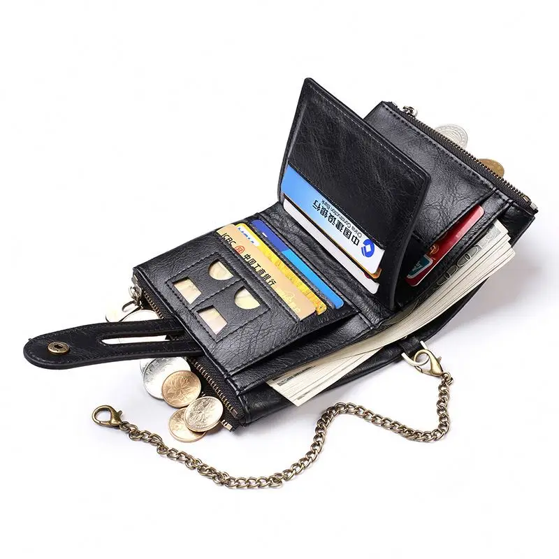 AIYIYANG Men's Pu Leather Custom Wallet Chain Double Zipper Cowhide Coin Purse Leather Card Holder Wallet
AIYIYANG Men's Pu Leather Custom Wallet Chain Double Zipper Cowhide Coin Purse Leather Card Holder Wallet