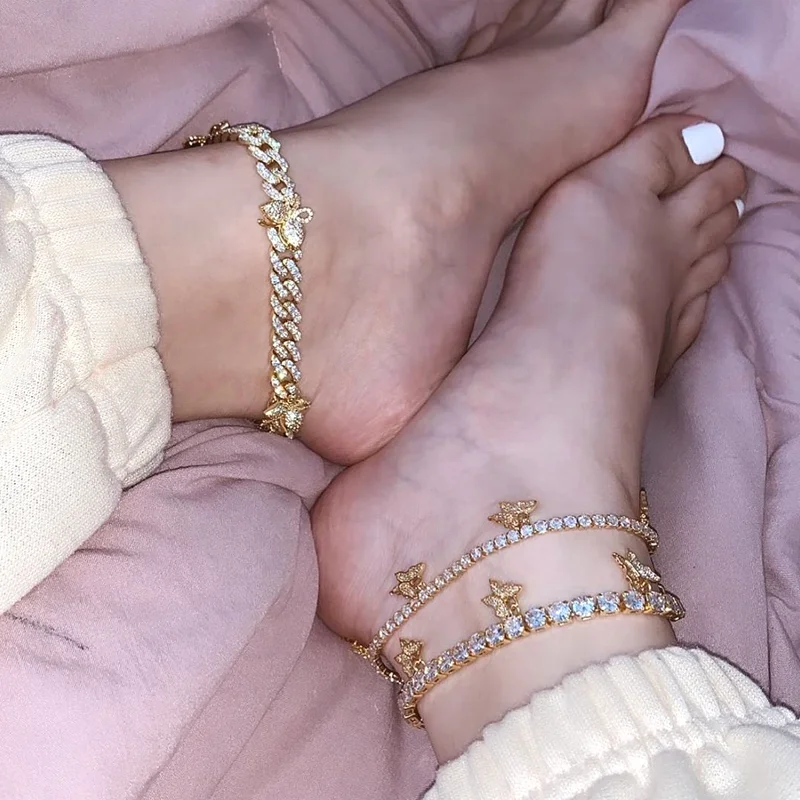 2020 anklet 18k gold plated Diamond Butterfly Pendant Jewelry Tennis Anklet Bracelet for Women
2020 anklet 18k gold plated Diamond Butterfly Pendant Jewelry Tennis Anklet Bracelet for Women
