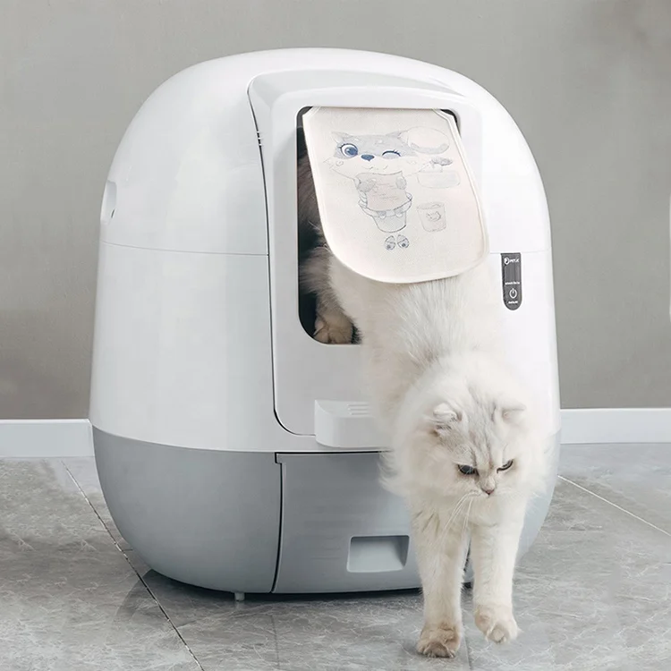 

Hot Sale Plastic Pet Fully Enclosed Large Pet Cleaning Smart Cat Litter Box Toilet
