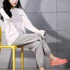 New arrival fur lined slippers slides japanese pink new design sleeper shoes woman fur waterproof slipper for men