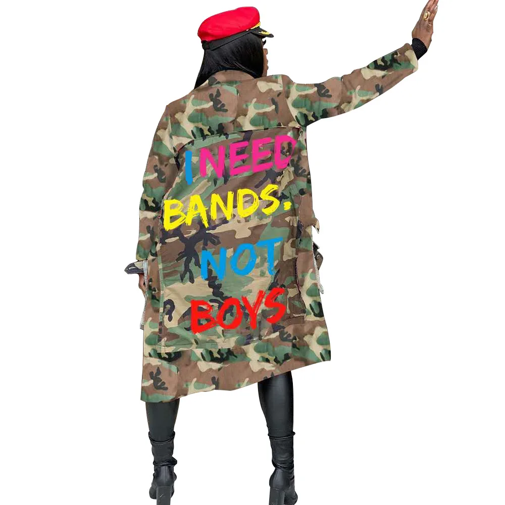 Fall and winter new fashion leisure Long Sleeve Jacket camouflage printed patch windbreaker coat woman
Fall and winter new fashion leisure Long Sleeve Jacket camouflage printed patch windbreaker coat woman