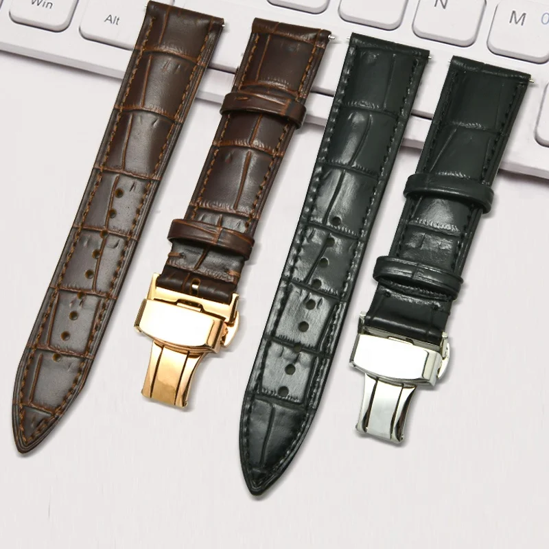 Crocodile Genuine Leather Watch Band Butterfly Buckle Different Colors Watch Strap 20mm, Black brown
Crocodile Genuine Leather Watch Band Butterfly Buckle Different Colors Watch Strap 20mm, Black brown