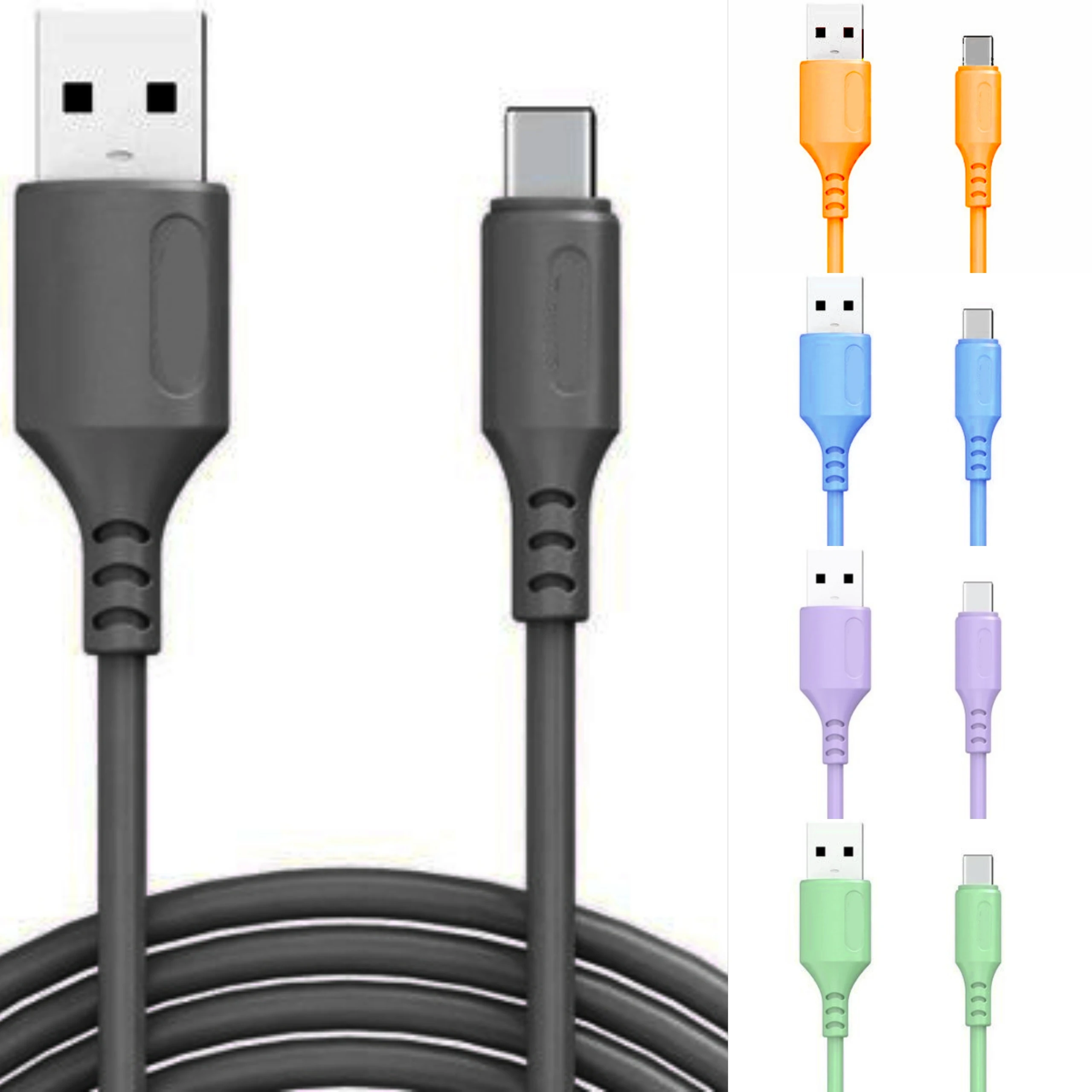 COLORFUL 3A LIQUID SILICA GEL DATA CABLE FOR MOBILE PHONE USB DATE LINE, Purple/green/black/orange/blue
COLORFUL 3A LIQUID SILICA GEL DATA CABLE FOR MOBILE PHONE USB DATE LINE, Purple/green/black/orange/blue