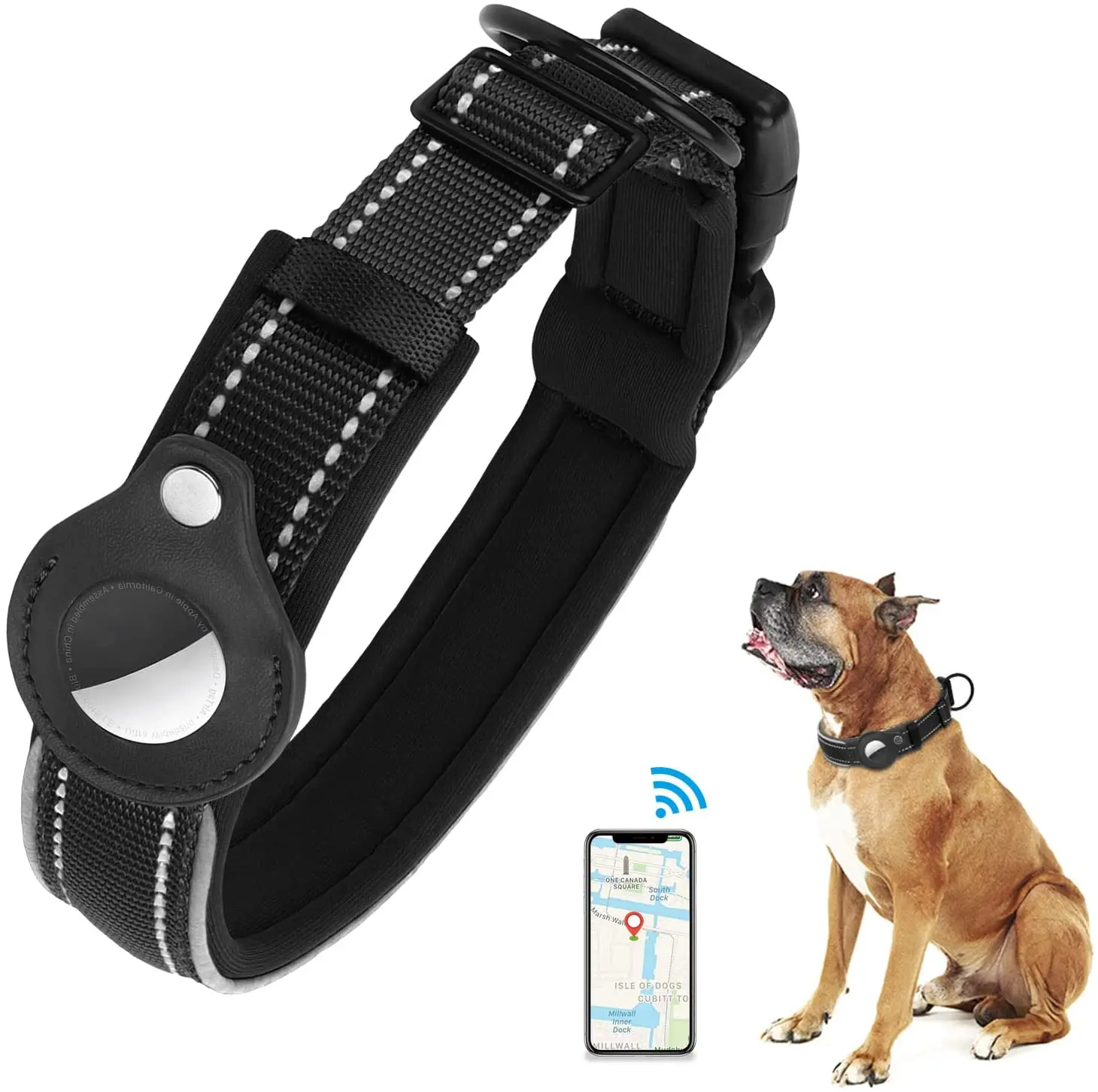Apple Airtag Case Holder Pet GPS Tracker Reflective Nylon Airtag Dog Collar, As picture
Apple Airtag Case Holder Pet GPS Tracker Reflective Nylon Airtag Dog Collar, As picture