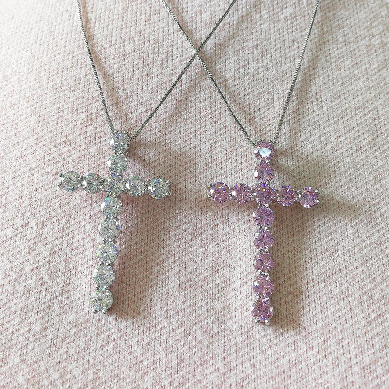 Wholesale bling white and pink cz diamond cross pendant necklace sterling silver cross necklace
Wholesale bling white and pink cz diamond cross pendant necklace sterling silver cross necklace