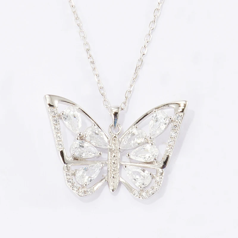 Classic Sterling Silver 925 Butterfly Pendant Necklace Luxury Cubic Zircon Butterfly Necklace
Classic Sterling Silver 925 Butterfly Pendant Necklace Luxury Cubic Zircon Butterfly Necklace
