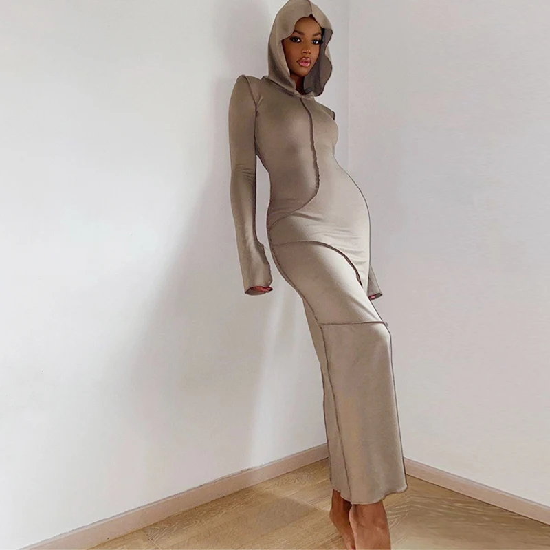 CH00311 2021 New arrivals solid color Hooded Long Sleeve Maxi Dress woman fall dress 2021 Slim Patchwork Casual Dresses, 5 colors
CH00311 2021 New arrivals solid color Hooded Long Sleeve Maxi Dress woman fall dress 2021 Slim Patchwork Casual Dresses, 5 colors