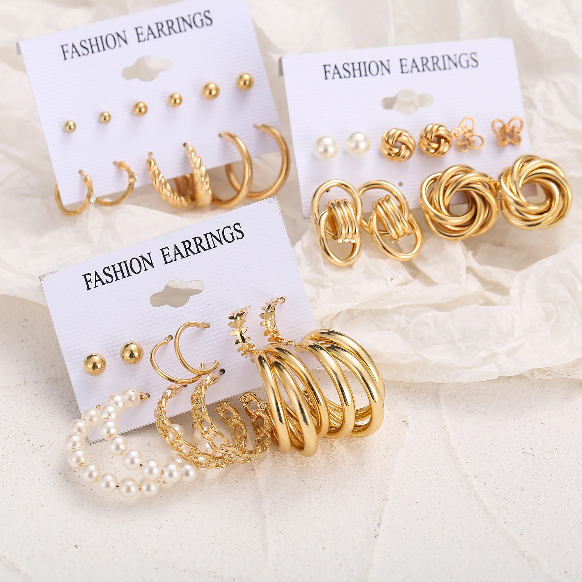 Trendy Gold Metal Earrings Set Fashion Geometric Circle Drop Earrings Trend Set of Earrings Jewelry For Women, Gold plated
Trendy Gold Metal Earrings Set Fashion Geometric Circle Drop Earrings Trend Set of Earrings Jewelry For Women, Gold plated