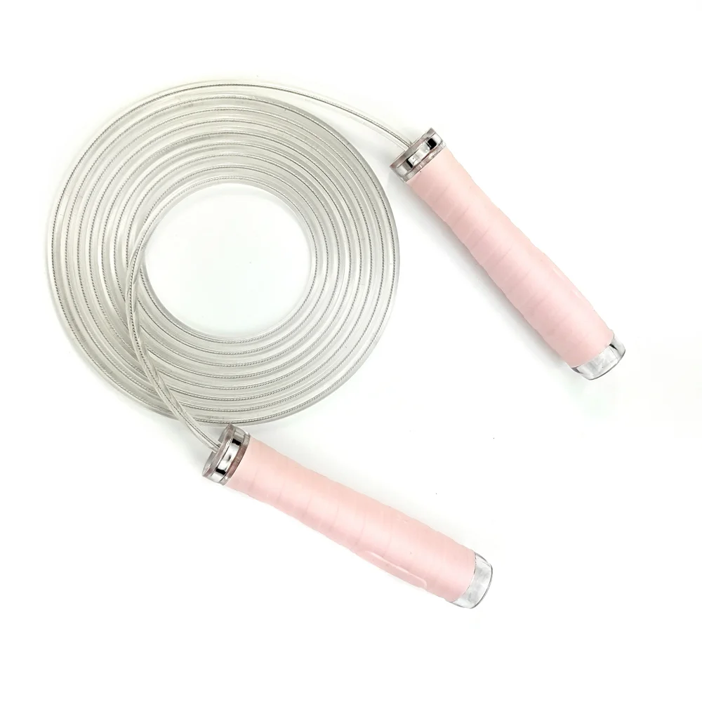 Good quality transparent PVC steel wire jumping rope hand gel anti-slip skipping rope light weight jump rope, Pink&blue
Good quality transparent PVC steel wire jumping rope hand gel anti-slip skipping rope light weight jump rope, Pink&blue