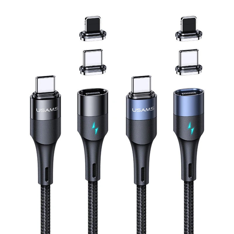 USAMS U66 Type-C To Lighting 20W Type-C 60W PD Fast Charging Magnetic Data Cable, Black/ blue
USAMS U66 Type-C To Lighting 20W Type-C 60W PD Fast Charging Magnetic Data Cable, Black/ blue