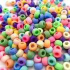 Factory Price Wholesale 6*9MM Multicolor Matte Effect Pony Beads Plastic Big Large Hole Beads For Jewelry Making Diy Toy