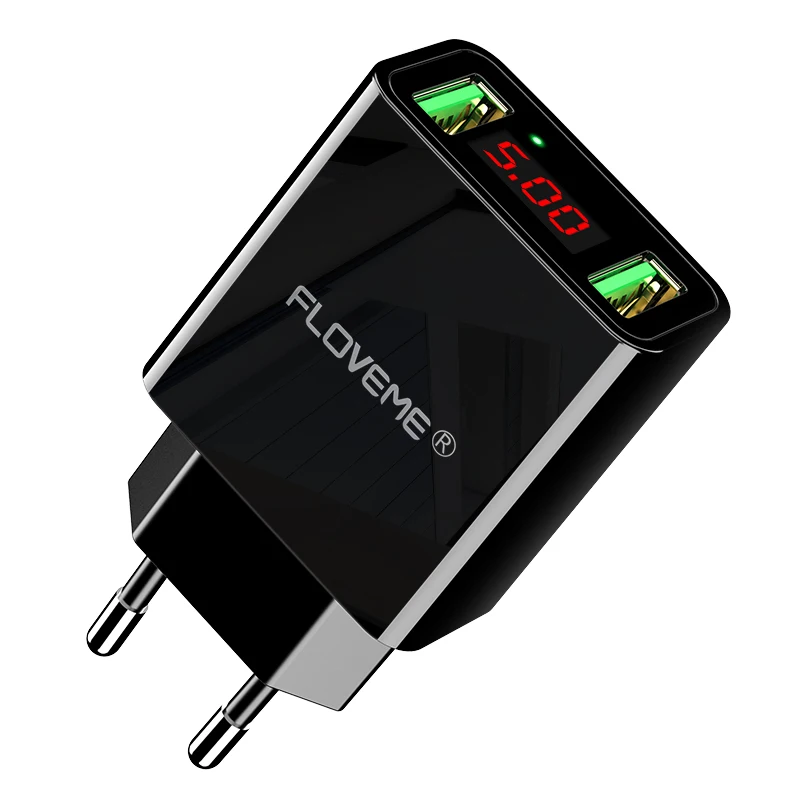 Free Shipping 1 Sample OK EU Plug LED Display 2 USB Charger FLOVEME Smart Mobile Phone Travel Charger Adapter
Free Shipping 1 Sample OK EU Plug LED Display 2 USB Charger FLOVEME Smart Mobile Phone Travel Charger Adapter