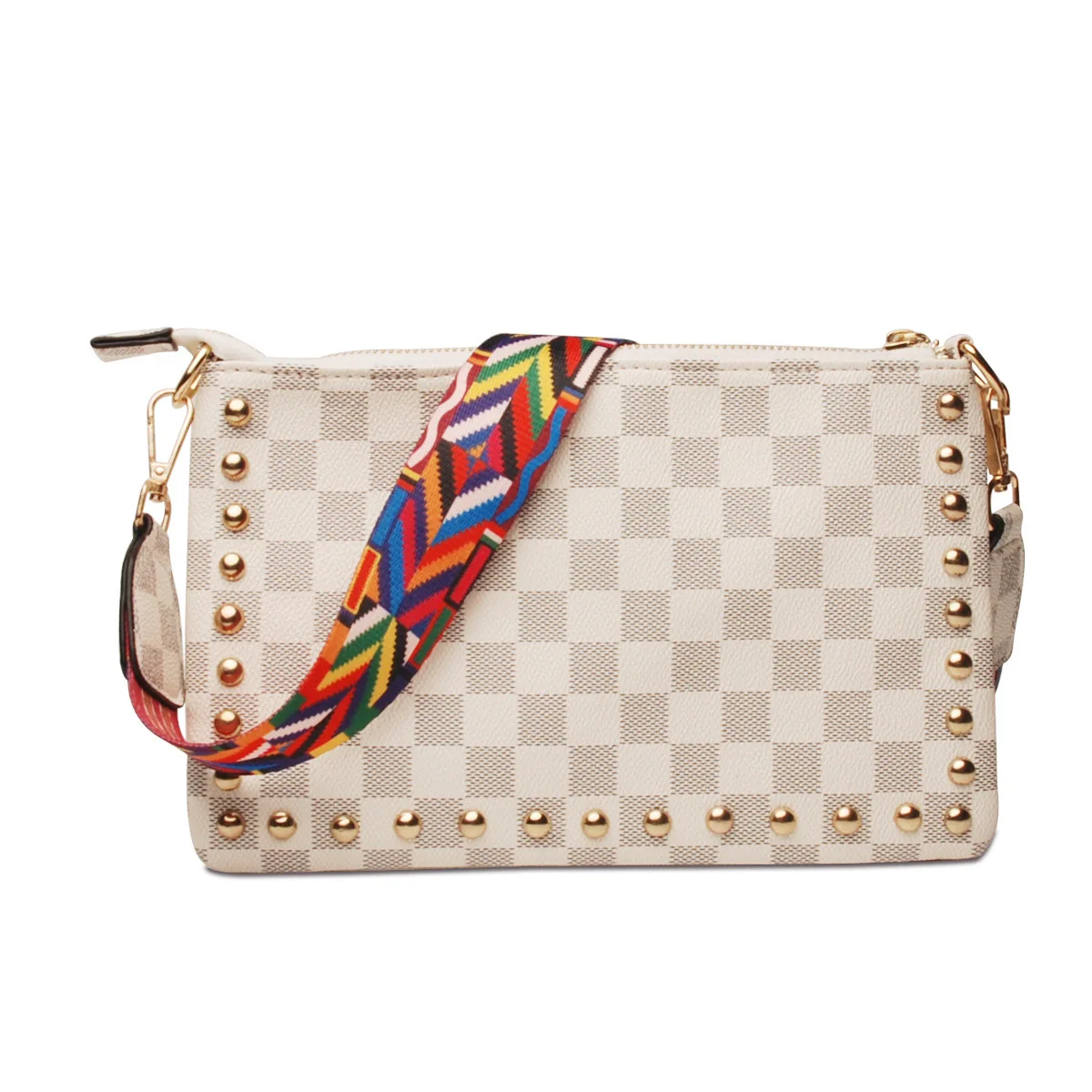 2022 UHP fashion women plaid and leopard print crossbody sling bag rivets surround ladies cross body shoulder bag flat purse
2022 UHP fashion women plaid and leopard print crossbody sling bag rivets surround ladies cross body shoulder bag flat purse