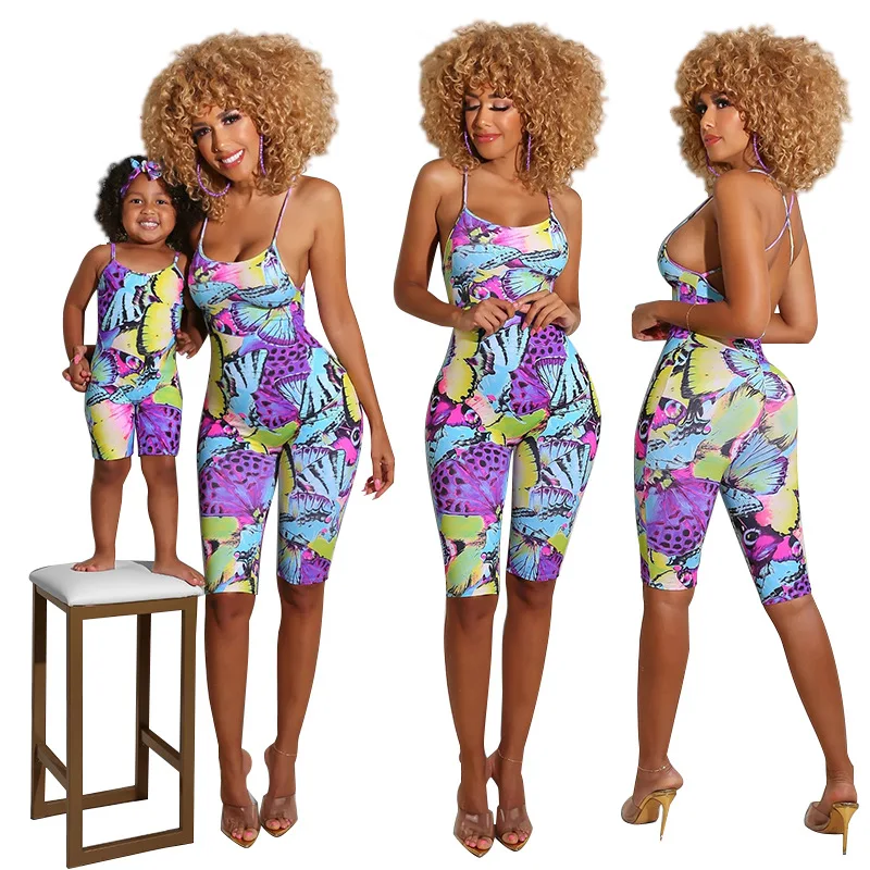 GX194A vendors summer matching mother and daughter outfits casual mommy and me outfits summer butterfly print bodycon jumpsuit, Picture
GX194A vendors summer matching mother and daughter outfits casual mommy and me outfits summer butterfly print bodycon jumpsuit, Picture