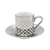 Custom Design Electroplated 90ml Capacity Fancy 12 pcs Ceramic Coffee Cup And Saucer Set