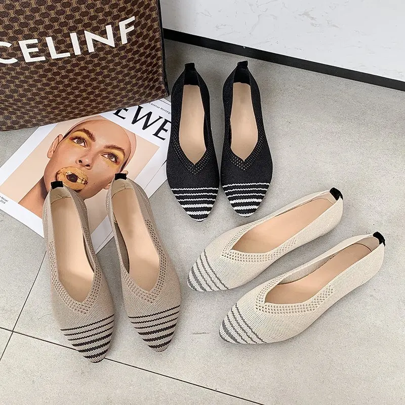 Casual Breathable Dress Women Shoes Black Breathable Career Flat Shoes For Woman 
Casual Breathable Dress Women Shoes Black Breathable Career Flat Shoes For Woman