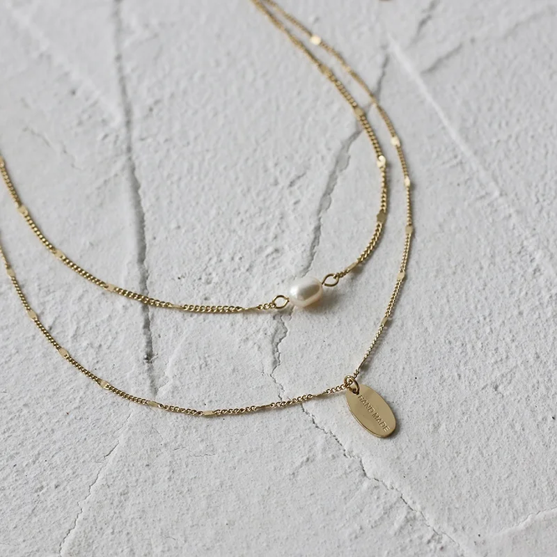 Hot Sale Double Layer Necklace Stainless Steel Gold Plated Necklace Disc Pendant Fresh Water Pearl Necklace Pendant, Gold/silver/rose gold
Hot Sale Double Layer Necklace Stainless Steel Gold Plated Necklace Disc Pendant Fresh Water Pearl Necklace Pendant, Gold/silver/rose gold