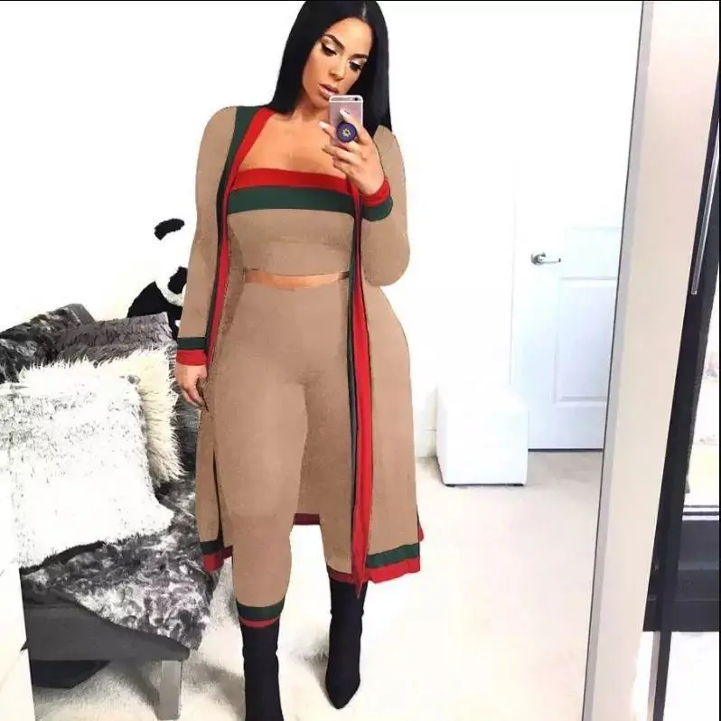 Fall Winter plus size three-piece set stripes bodycon vest and pencil pants cardigan for women
Fall Winter plus size three-piece set stripes bodycon vest and pencil pants cardigan for women