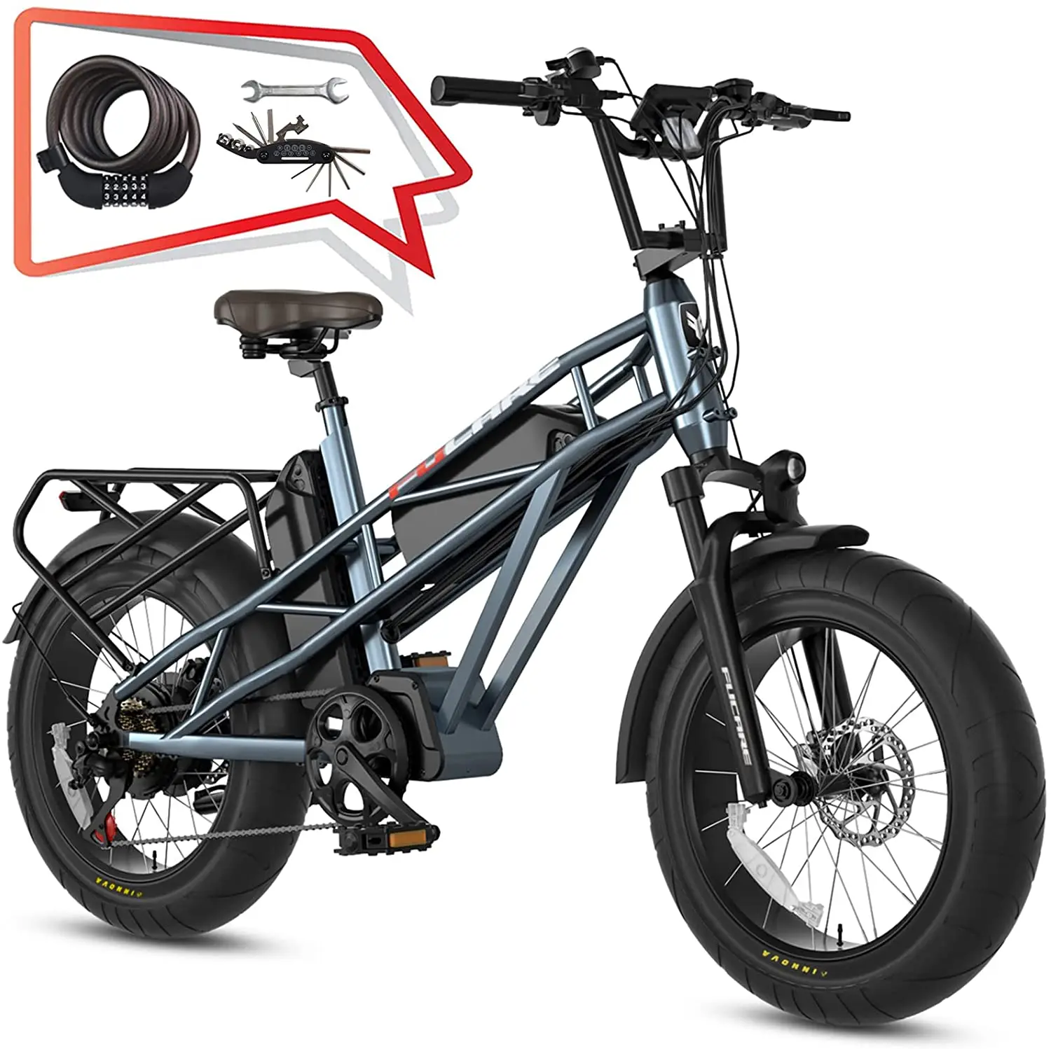 FUCARE Fastest Speed 28MPH Electric Cargo Bike 750W Motor Direct Sale Fat Tire Bike
FUCARE Fastest Speed 28MPH Electric Cargo Bike 750W Motor Direct Sale Fat Tire Bike