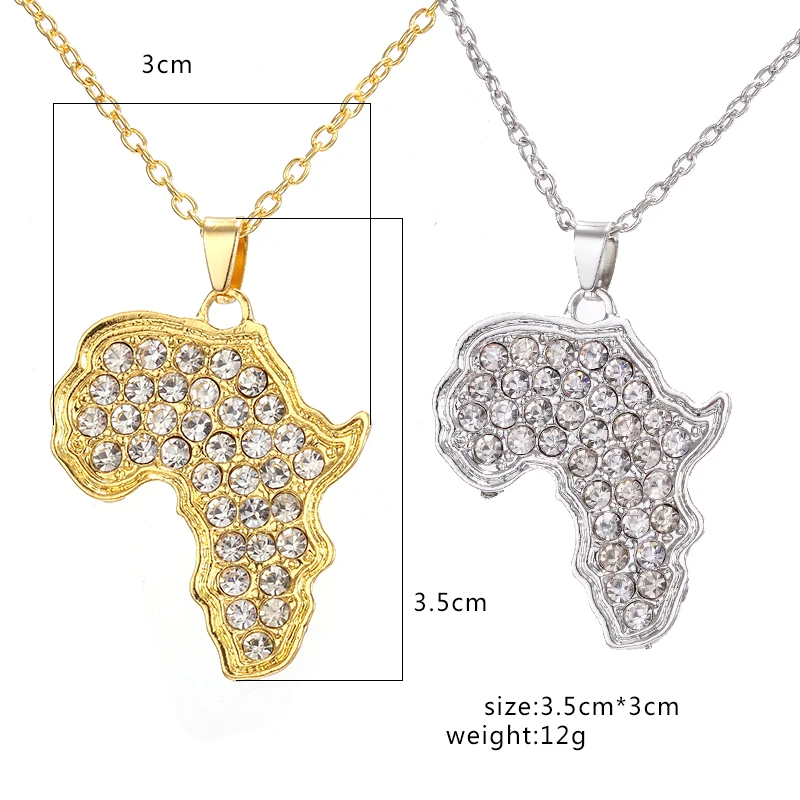 Fashion Hip Hop Charm Crystal African Jewelry Women/Men Gift Trendy Rhinestone Africa Map Pendant Necklace, Golden
Fashion Hip Hop Charm Crystal African Jewelry Women/Men Gift Trendy Rhinestone Africa Map Pendant Necklace, Golden