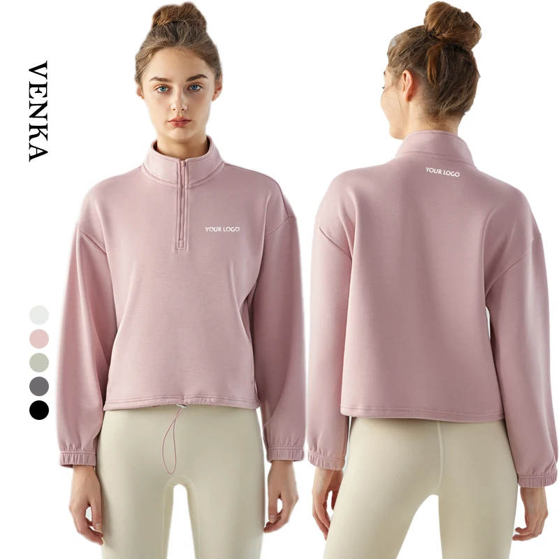 New Fashion Ladies Gym Fitness Shirt Loose Fit Front Side Pockets Stand Collar Half Zip Long Sleeve Sports Coat
New Fashion Ladies Gym Fitness Shirt Loose Fit Front Side Pockets Stand Collar Half Zip Long Sleeve Sports Coat