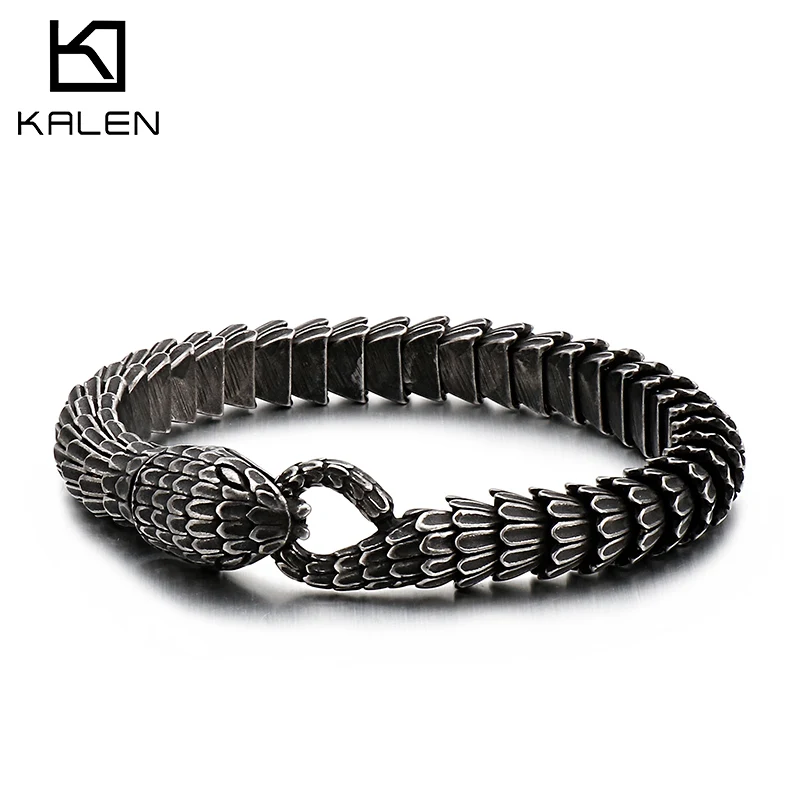 KALEM 19/21/23cm 2020 New Design Customized Stainless Steel Punk Vintage Snake Bracelet & Bangle For Unisex
KALEM 19/21/23cm 2020 New Design Customized Stainless Steel Punk Vintage Snake Bracelet & Bangle For Unisex