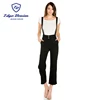 Low MOQ Wholesale high waist elegant straps wide leg women jean denim jumpsuit