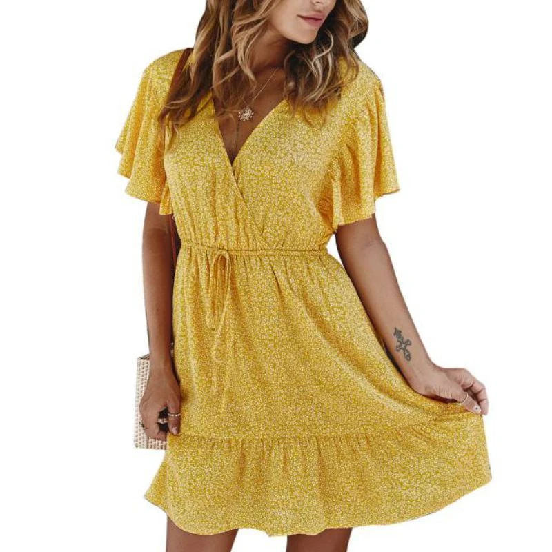 2021 New Arrival summer Women Floral Print v-neck casual Ruffles dresses women ladies dresses
2021 New Arrival summer Women Floral Print v-neck casual Ruffles dresses women ladies dresses