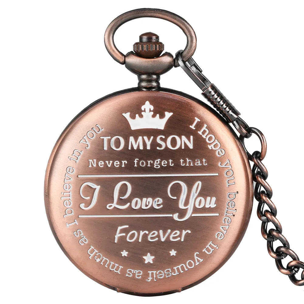 Bronze Vintage To My Son Design Quartz Pocket Watches Luxury Necklace Chain Pendant Watch for Mens Gifts christmas gift for Boy
Bronze Vintage To My Son Design Quartz Pocket Watches Luxury Necklace Chain Pendant Watch for Mens Gifts christmas gift for Boy