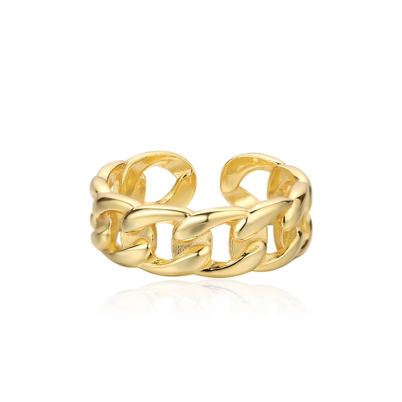 Hot Seller 18K Gold Plated 925 Silver Cuban Chain Ring Open Sterling Silver Link Chain Ring
Hot Seller 18K Gold Plated 925 Silver Cuban Chain Ring Open Sterling Silver Link Chain Ring