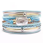 2019 Hot Seller Handmade Bohemian Baroque Pearls Multi Leather Rope Wrap Cuff Bracelets Boho Jewelry for Women Girls