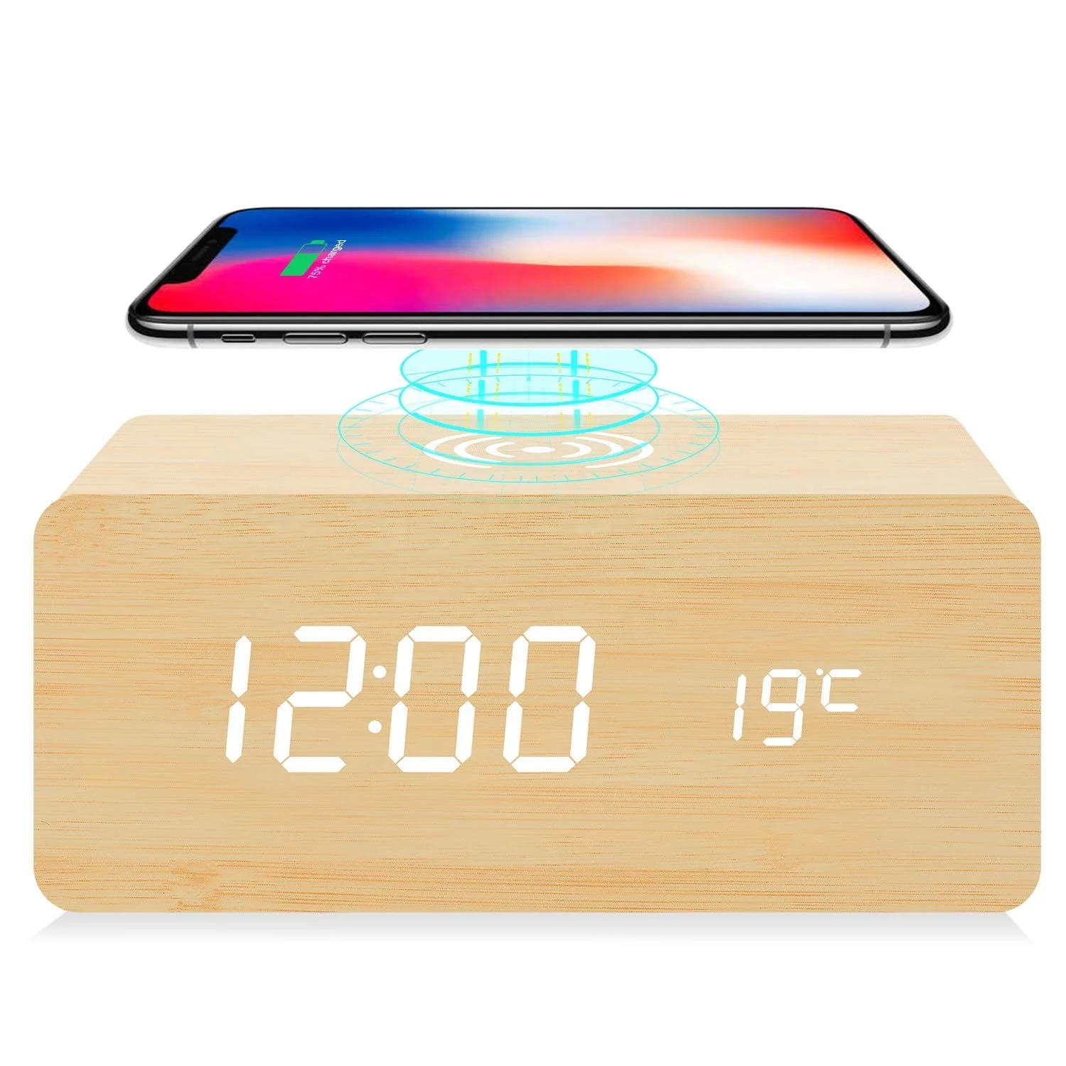 Digital Clock With Wooden Led Design Alarm Clock With Wireless Charging For Bedrooms,3 Alarm Settings, Sound Control, Dimmer
Digital Clock With Wooden Led Design Alarm Clock With Wireless Charging For Bedrooms,3 Alarm Settings, Sound Control, Dimmer