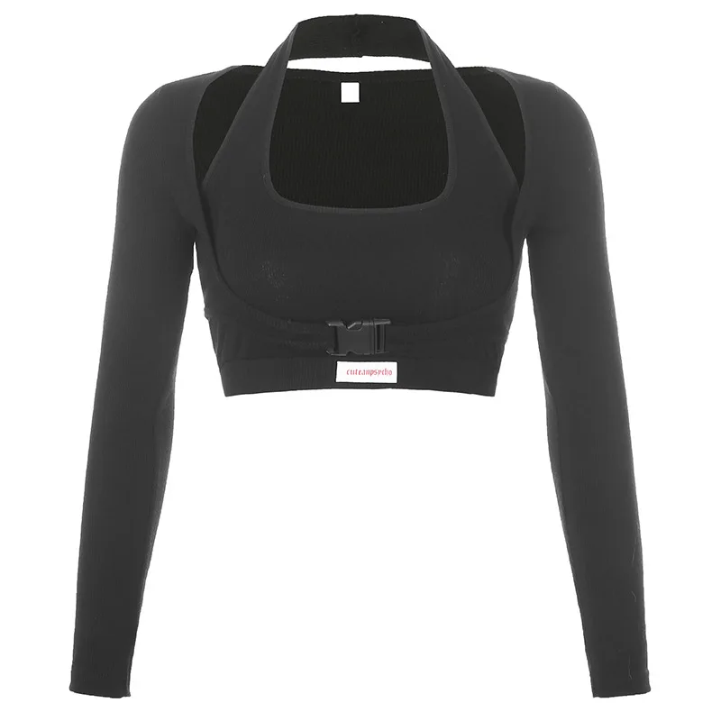 Hollow T Shirt Two Sets of Women's Tight Thin Bag Buckle Waist Exercise Long Sleeve Jacket
Hollow T Shirt Two Sets of Women's Tight Thin Bag Buckle Waist Exercise Long Sleeve Jacket