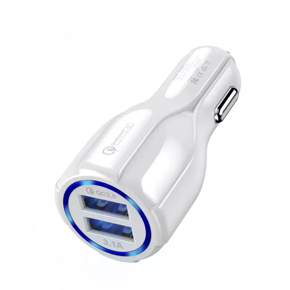 Wholesale 30W Quick Charge QC3.0 USB Adapter Dual 2 Port Universal Mobile Phone USB fast charging Car Charger for iPhone, Black / white
Wholesale 30W Quick Charge QC3.0 USB Adapter Dual 2 Port Universal Mobile Phone USB fast charging Car Charger for iPhone, Black / white