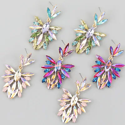 European Hotsale Colorful CZ Geometric Floral Dangle Earrings Rhinestone Crystal Flower Drop Earrings For Women Girls
European Hotsale Colorful CZ Geometric Floral Dangle Earrings Rhinestone Crystal Flower Drop Earrings For Women Girls
