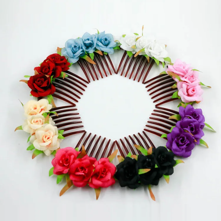 MIO New Arrival Hair Clips Flower 3pcs Flowers Hair Stick Colorful With Leaves Hair Comb Pins Photograph Wedding Tools
MIO New Arrival Hair Clips Flower 3pcs Flowers Hair Stick Colorful With Leaves Hair Comb Pins Photograph Wedding Tools