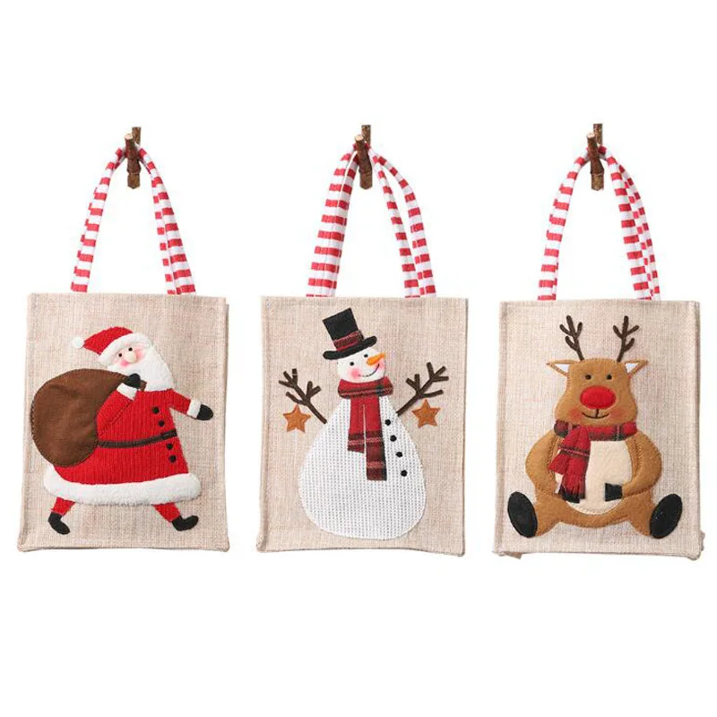 Eco-friendly Linen Fabric Christmas Gift Candy Bag Embroidery Cartoon Santa Claus Mini Tote Bag, Linen color
Eco-friendly Linen Fabric Christmas Gift Candy Bag Embroidery Cartoon Santa Claus Mini Tote Bag, Linen color