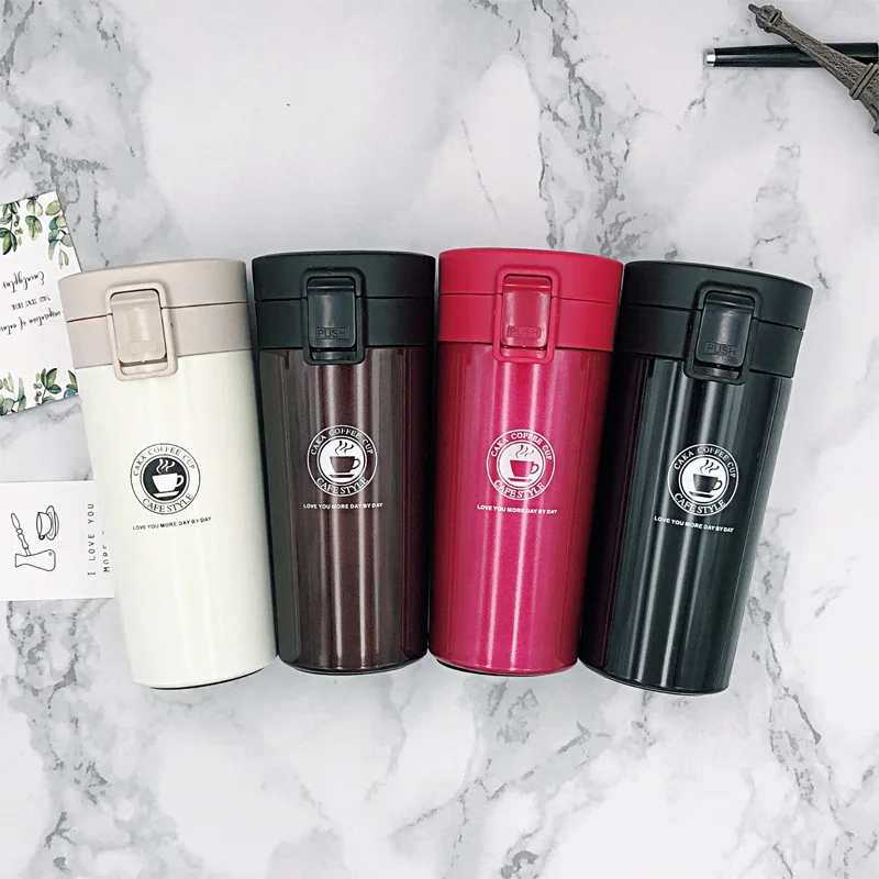 Customized creative stainless steel thermos bottle student outdoor sports cup, White, black, red, coffee color 
Customized creative stainless steel thermos bottle student outdoor sports cup, White, black, red, coffee color