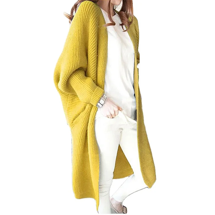 Autumn Winter New style long-sleeved pocket Ladies knit coat women's long cardigan sweater
Autumn Winter New style long-sleeved pocket Ladies knit coat women's long cardigan sweater