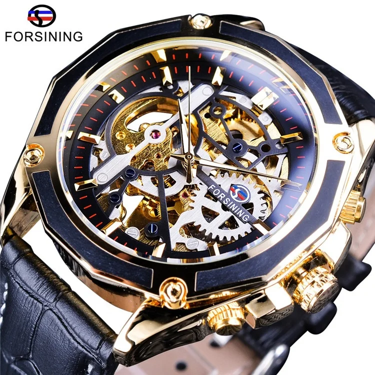 

Forsining Luxury Open Work Series Transparent Case Self-Winding Watches Automatic Man Clock Skeleton Watches Top Brand Luxury