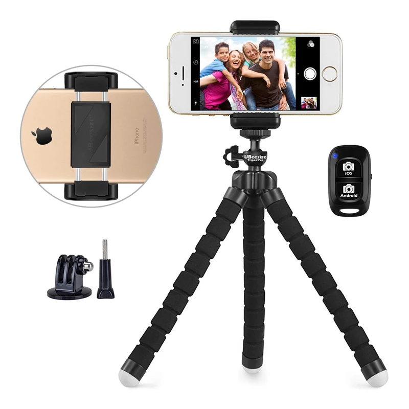 New Ubeesize Portable Adjustable Camera Stand, Wireless Remote Control, Universal Clip Flexible Tripod, Black
New Ubeesize Portable Adjustable Camera Stand, Wireless Remote Control, Universal Clip Flexible Tripod, Black