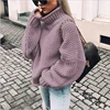 Wholesale acrylic oversize girls stylish knitted pullover sweater for women