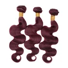 Best Selling Remy Virgin Human Hair 3 Bundles With Ear To Ear 13x4 Lace Frontal Closure Wine Red 99J Body Wave